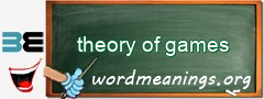 WordMeaning blackboard for theory of games